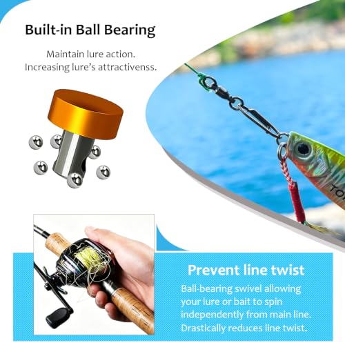 Ball Bearing Swivels with Fishing Speed Clips | Power Clip, Crankbaits Swimbaits Lures Quick Change Clips, Stainless Steel,Prevent Line twist, Saltwater Fishing, Black - size: D (36 Lbs) 25Pcs