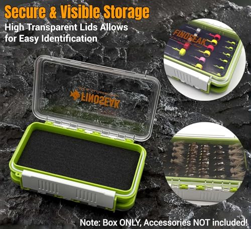Sturdy Dual Sided Small Tackle Box Organizer, Waterproof Sealed Clear Fishing Tackle Box Tray Storage Case with Slit Foam for Jig Heads-Flies-Spoons-Rigs and Lures (FN0802) - style: FN0802