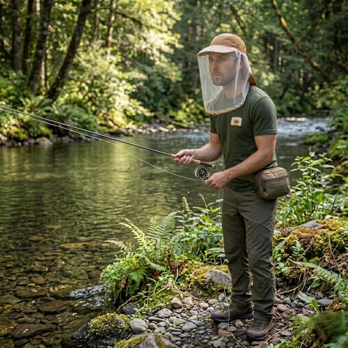 Mosquito Fishing Safari Mesh Net Hat with Neck Flap, Sun Protection Women Men Bug Cap, Hidden Netting Boonie - color: Baseball Khaki