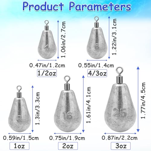 Long Casting Swivel Bell Sinkers Fishing Weights Drop Shot Weights with Swivels Fishing Lead Sinker 1/2oz 3/4oz 1oz 2oz 3oz - size: 1/2oz-10pcs