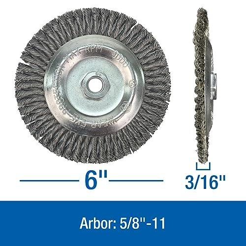 Mercer Industries 186040-6" x 3/16" x 5/8"-11 Stringer Bead Wire Wheel, .020 Stainless Steel Wire - color: Stainless Steel, size: 6" x 3/16" x 5/8"-11, style: Stringer Bead Wire Wheel