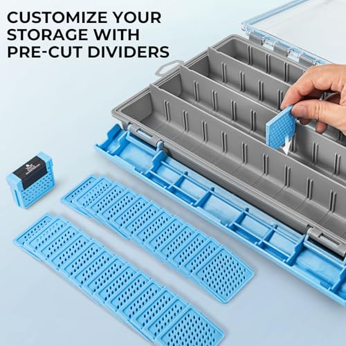 Calamus DryVault Waterproof Tackle Box, Sturdy 3700 Tackle Trays, Fishing Tackle Box Organizer With Removable Dividers, Lure Box and Terminal Tackle Storage - size: 3700(1 Pack)