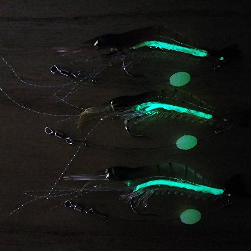 Goture Soft Shrimp Lures Fishing Saltwater Luminous Shrimp Bait Set Fishing Lures with Sharp Hooks for Freshwater Saltwater Trout Bass Salmon Crappie Walleye Pike Perch - color: 3.54in/0.21oz 12Piece