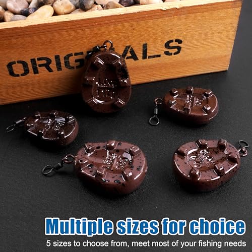Carp Fishing Weight Sinkers,Coated Tapered Flat Pear Carp Fishing Sinkers with Rolling Swivel Carp Coarse Fishing Gear Tackle 2oz 2.5oz 3oz 3.5oz 4oz - size: 3.5oz-4pcs, style: Flat Pear Shape