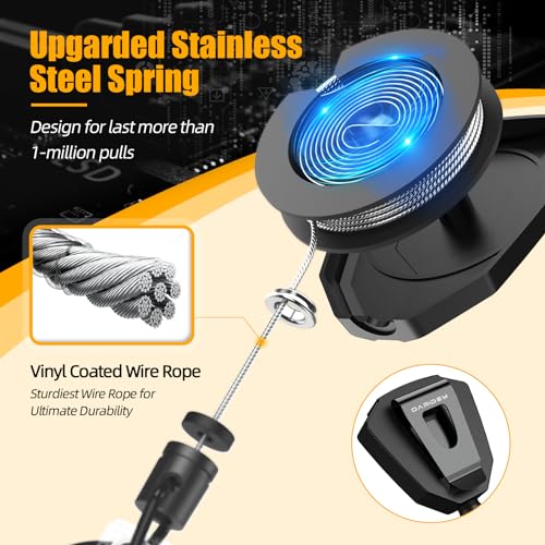 Oaridey Retractable Badge Holder with Belt Clip, Heavy Duty Retractable Keychain with Tactical ID Card Holder (Holds 6 Cards) - 31.5” Retractable Badge Reel Key Chain - style: Badge Holder with Belt Clip