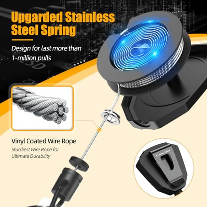 Oaridey Retractable Badge Holder with Belt Clip, Heavy Duty Retractable Keychain with Tactical ID Card Holder (Holds 6 Cards) - 31.5” Retractable Badge Reel Key Chain - style: Badge Holder with Belt Clip