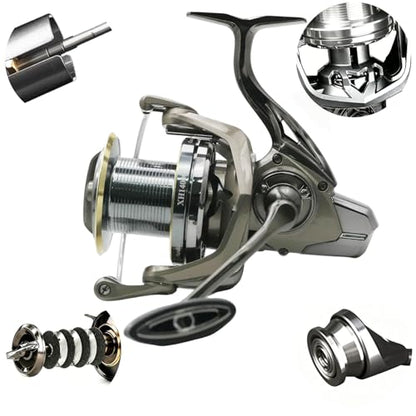 Saltwater Spinning Reels 8000/10000/14000, Heavy Duty Surf Fishing Reel for Long Casting, 6+1BB, 4.8:1 Gear Ratio, 61lbs Max Drag, Corrosion-Resistant CNC Aluminum High Capacity Spool - size: 14000