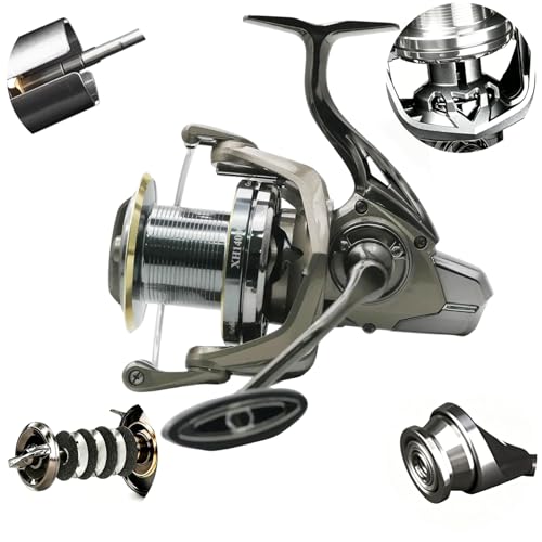Saltwater Spinning Reels 8000/10000/14000, Heavy Duty Surf Fishing Reel for Long Casting, 6+1BB, 4.8:1 Gear Ratio, 61lbs Max Drag, Corrosion-Resistant CNC Aluminum High Capacity Spool - size: 14000