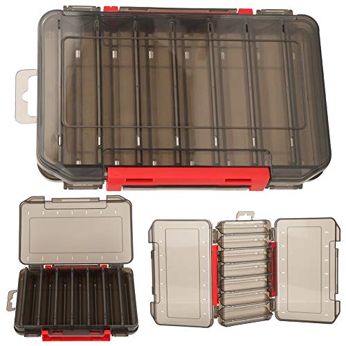 Fishing Lure Box, Tackle Storage Organizer with Adjustable Compartments Transparent Lid for Fishing Baits Lures Hooks Terminal Tackle