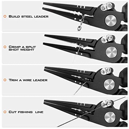 KastKing Speed Demon Pro Fishing Pliers, 420 Stainless Steel, Fishing Tools, Saltwater Resistant Fishing Gear, Tungsten Carbide Cutters, Corrosion Resistant Coating, SuperPolymer Grip Handles - color: C: 7.5'' Straight Nose