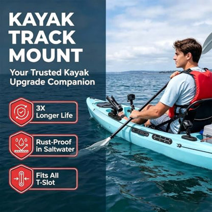 Kayak Track,Low Profile Kayak Rail Mount,Kayak Gear Track for Fishing Rod Holder, Fish Finder, Cup Holder, Paddle Holder, Anchor Cleats & All T-Slot Kayak Accessories - size: 7 Inch，4 Pcs