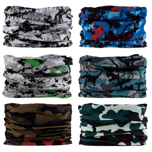 Neck Gaiter for Men Women Headwear Bandana Head Wrap Face Scarf Mask Cover Warmer Balaclava-Seamless & Versatile - color: A-classic Camo 2