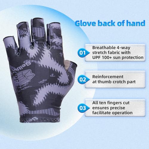 Seibertron S.P.S.G-2 UPF100+ Sun/UV Protection Fishing Adult & Youth Glove - color: black, size: XL Adult