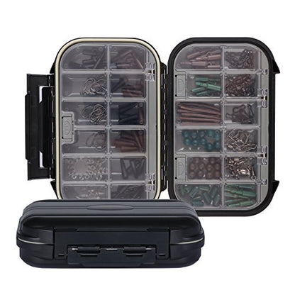 Goture Small Black Waterproof Clear Tackle Box Fixed Compartments Lure Case | Waterproof Fishing Lure Boxes, Fishing Bait Storage Lure Case Bait Plastic Containers - color: Black SMALL(Size: 6.69'' L X 4.33'' W X 1.81'' H)