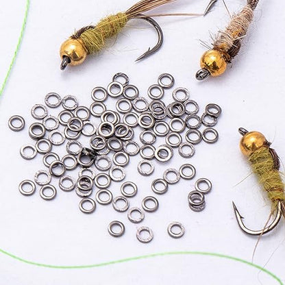 Pndeyo Fly Fishing Tippet Rings, Solid Tippet Connectors, Stainless Steel Freshwater Fishing Line Leaders - size: 40pcs 2.5mm