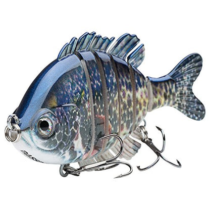 BASSDASH SwimPanfish Multi Jointed Panfish Bluegill Swimbaits Hard Topwater Bass Lures Fishing Lure Crank Saltwater 3.5in/0.85oz,Pack of 4 - color: BPRL