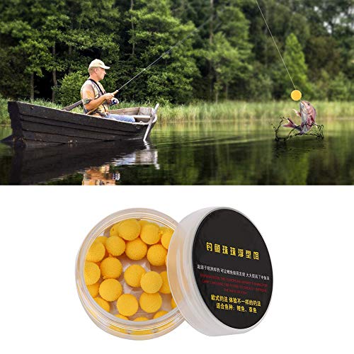 Akozon Premium Carp Fishing Lure-30Pcs/Lot Foam Pop Up Soft Pellets Baits Floating Lure, Ultralight, Strawberry/Sweet Potato Flavor, Great Buoyancy, 10mm, Yellow - color: Yellow odorless 10MM