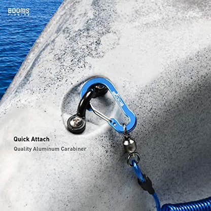 Booms Fishing T02 Fishing Pole Tether, Kayak Paddle Leash, Paddle Board Fishing Accessories, Heavy Duty Fishing Lanyard for Fishing Tools/Rods/Paddles - color: Blue with 5.9" RB1 Belt, 2pcs