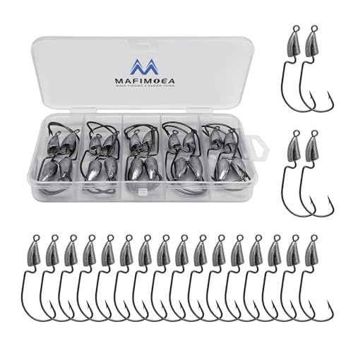 MAFIMOEA Bullet Jig Heads Weighted Texas Rig Hooks Swimbait Hooks Bass Crappie Walleye Trout Fishing Weedless Swimbait Jig Heads Saltwater Freshwater - size: 7g-20pcs