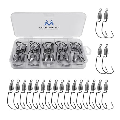 MAFIMOEA Bullet Jig Heads Weighted Texas Rig Hooks Swimbait Hooks Bass Crappie Walleye Trout Fishing Weedless Swimbait Jig Heads Saltwater Freshwater - size: 7g-20pcs