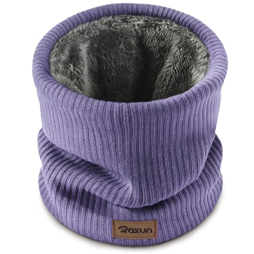 ROXUN Winter Neck Gaiter, Neck Warmer Cover Ski Gaiters for Men/Women | Soft Thick Fleece; Gentle on Skin; Stretchy Fit; Multi-function; Elegant Chic Look; Multi-color Options - color: Lavender