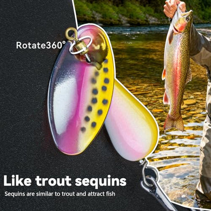 QualyQualy Trout Lures Fishing Spinnerbaits 5pcs Brass Hard Metal Spinner Trout Baits Fishing Lure for Perch Freshwater Saltwater Lake River - color: #B, size: 1/6 oz