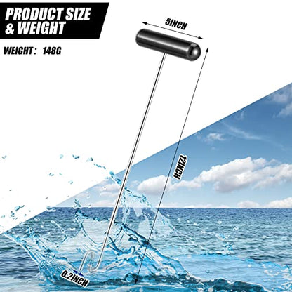 Sotiff 2 Pcs 12 in Stainless Steel Fish Hook Remover Tools Summer Fishing Hook Quick Removal Device Saltwater Dehooker Aluminum and Fish Dehooker for Fisherman - color: Black