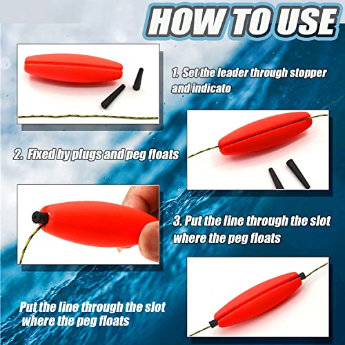 Peg Floats Slotted丨Fishing Floats for Catfish丨Fishing Cigar Foam Bobber for Santee Rig丨1.5in，2in，2.5in，3in - size: M-2", style: 2"mix-18pcs