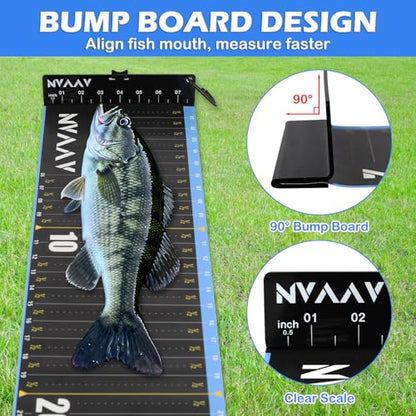 53in Fish Ruler, Waterproof Fish Measuring Tape, Portable Fishing Ruler with Bump Board, Fishing Measurement Tool for Boat, Kayak, Coolers, Yacht and Workbench