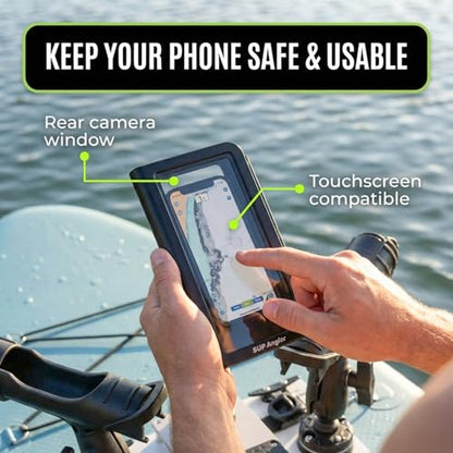 SUP Angler Lite Universal Paddle Board Mount with Paddle Board Fishing Rod Holders, Phone Holders, Cup Holders; Paddle Board Accessories - style: 2 Rod Holders / 1 Phone Case
