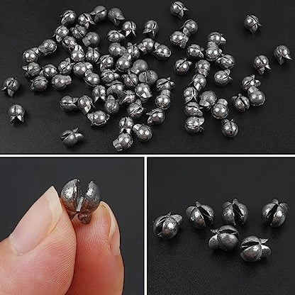 Split Shot Fishing Weights Sinkers,100pcs Removable Split Shot Fishing Line Sinkers Round Clip On Weights for Freshwater Saltwater Fishing - size: 2.5g-100pcs