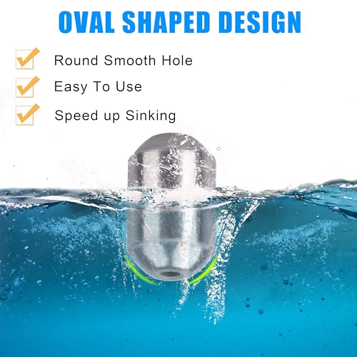 Egg Sinkers Fishing Weights Kit, 23/40pcs Fishing Weights Sinkers Slip Sinkers Catfish Weights Bass Casting Sinker Weights Lead Free Fishing Weights for Freshwater Saltwater Fishing - style: 23pcs Kit