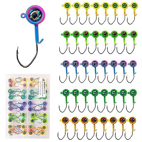 Crappie Jig Heads, 40packs Fishing Jig Heads Hooks Swimbait Jig Head 1/32oz 1/16oz 1/8 oz Fishing Jigs Heads for Crappie Bass Fishing - color: 1/8oz-40packs