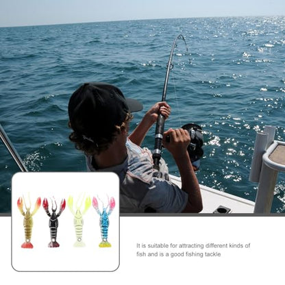 Abaodam 4pcs Soft Crawfish Fishing Lures 95mm Wear-Resistant Reusable Bionic Soft Baits Kit for Freshwater Bass and Outdoor Fishing
