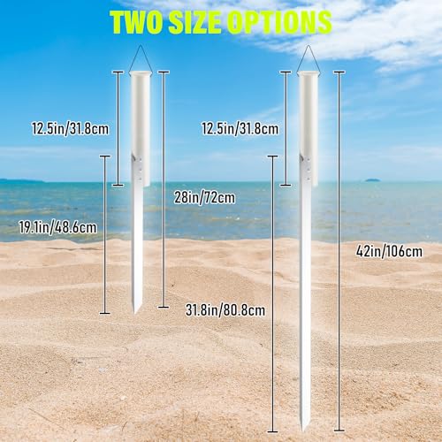 Dr.Fish Sand Spikes PVC Aluminum Surf Fishing Rod Holder, Beach Fishing Rod Holder, Portable Pole Holder Saltwater & Freshwater Shore Use River Bank