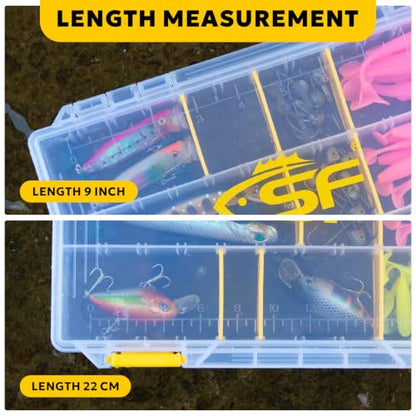 SF Tackle Box 3600 Plastic Tackle Trays Fishing Tackle Box Storage Organizer with Removable Dividers 4 Packs Lure Terminal Storage