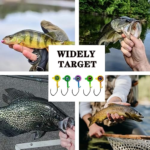 Crappie Jig Heads, 40packs Fishing Jig Heads Hooks Swimbait Jig Head 1/32oz 1/16oz 1/8 oz Fishing Jigs Heads for Crappie Bass Fishing - color: 1/8oz-40packs