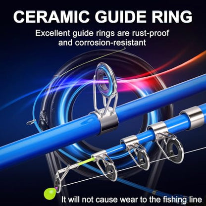 Kids Fishing Rod and Reel Combo,Light Weight Fishing Pole with Spinning Fishing Reel Tackle Bag Lures for Youth,Girls and Boys Good Starter Fishing Kit - color: Light Blue