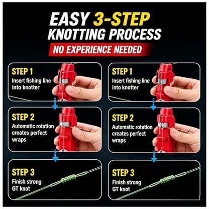 2026 Upgraded Electric Automatic Fishing Knot Tying Tool, USB Rechargeable GT/PR Knotter, Quick Fishing Hook Line Knot Tier, Portable Fishing Knot Machine Gift for Anglers - color: Black