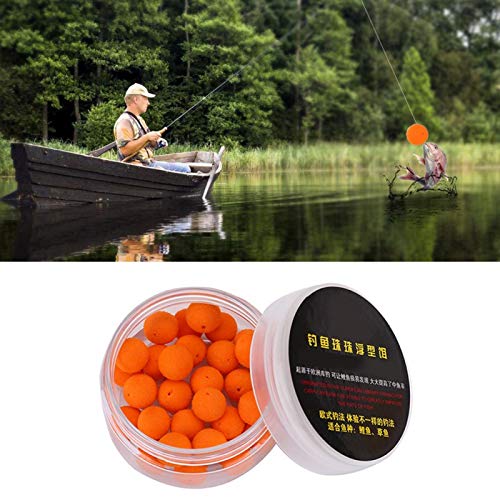 Floating Lure, 30Pcs/Lot Carp Fishing 10/12mm Foam Pop Up Soft Pellets Baits Fishing Bait Eggs - color: Orange(Sweet Potato) 10MM