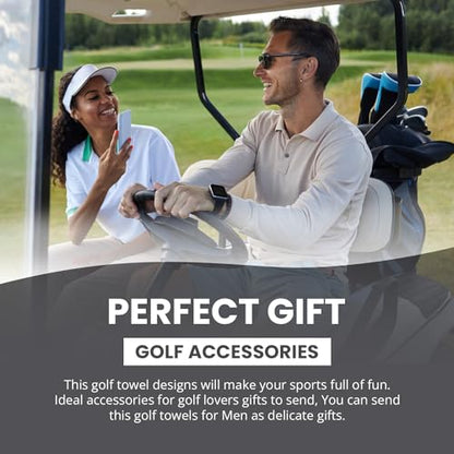 K9King Funny Microfiber Towel - Premium Golf Towel with Clip Holder - Ideal Golf Accessories for Men and Women - Black/White - color: Black/White
