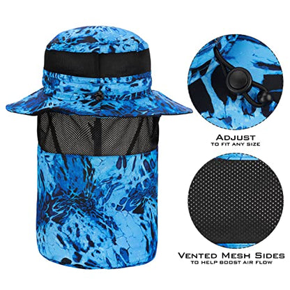 KastKing Sol Armis UPF 50 Boonie Hat - Sun Protection Hat, Fishing Hat, Beach & Hiking Hat, Paddling - color: X: Prym1 Shoreline, size: With Neck Shield