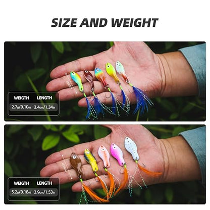 Inline Spinnerbaits for Bass Trout Pike – Premium Spinner Lures with Treble Hooks & Flash Blades for Freshwater & Saltwater Fishing – Durable, Vibrant, and Deadly Effective - style: Spoons