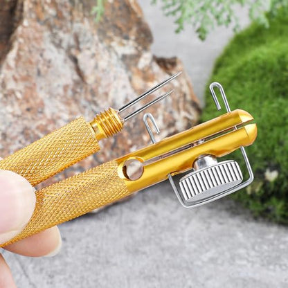 2Pcs Fishing Line Knot Tying Tool Metal Fishing Hook Tie Device Manual Portable Fishing Tie Hook Practical Knot Angler Accessories for Hooks Lures Lines Easy Tying and Protection