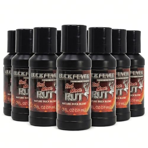 Buck Fever Red Moon Rut – Synthetically Formulated Deer Liquid Attractant – Non-Spoiling, Sweet Synthetic Buck Attractant Scent – Moisture Reactivated Mature Rutting Buck Scent - size: 2oz (12-pack)