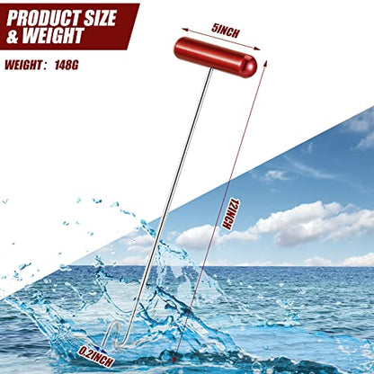 Sotiff 2 Pcs 12 in Stainless Steel Fish Hook Remover Tools Summer Fishing Hook Quick Removal Device Saltwater Dehooker Aluminum and Fish Dehooker for Fisherman - color: Red