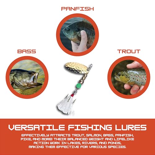 Hipster Pro Pack Rooster Tail Fishing Lures - Proven Inline Spinner Baits, Premium Trout Spinners for Trout and Salmon River Fishing, 100% USA Made by Hofmann's Lures - color: Hammered Series