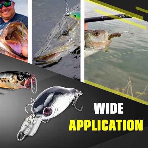 AMYSPORTS High Strength Fishing Snap Saltwater Stainless Connector Snaps Swivels Tackle Steel Power Fishing Clip Lure Quick Change White Nickel - size: Size1 (59lb) 50 pcs