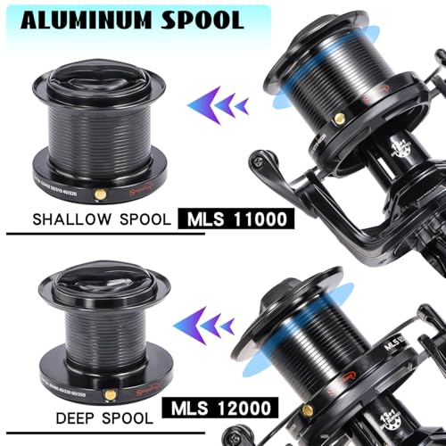 Sougayilang Saltwater Spinning Reel – Up to 38LBs Max Drag Big Game Fishing Reel, Graphite Frame Surf Fishing Reels, 4.6:1 Gear Ratio Heavy Long Casting Inshore Offshore Saltwater Reel - color: MLS11000