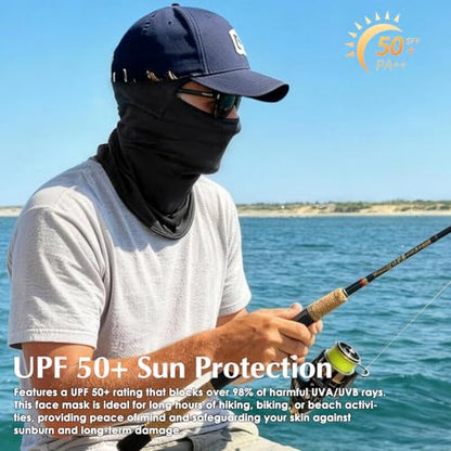 Achiou Ski Mask Balaclava Shiesty, Cooling Ice Silk Motorcycle Face Cover | Ski Mask for Men/Women,Breathable Face Mask,Thin Summer Balaclava,Versatile Use for Skiing Moto,UV Protection,Helmet Friendly - color: Black
